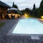 Preview: GFK-Pool ROMAINE mit Technik und Oberflur Rollladen-Abdeckung 920x370x160 cm