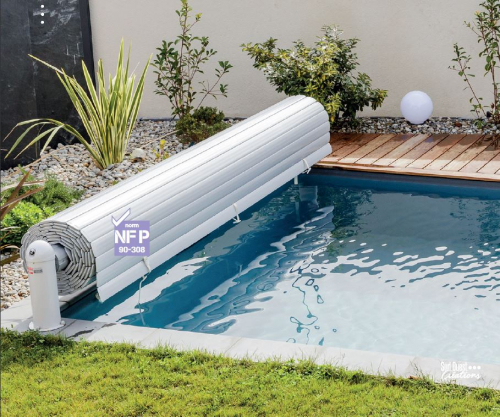 GFK Pool Nova Confort mit Technik und Oberflur Rollladen-Abdeckung 800 x 368 x 158 cm