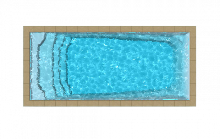 GFK Pool Octalia mit Technik und Oberflur Rollladenabdeckung 850x365x148cm